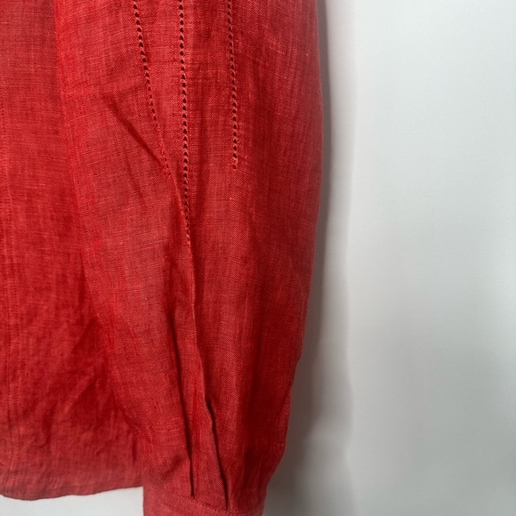 VTG Marshall Field's 100% Linen  womens sz 8 long sleeve collared blouse - Picture 14 of 14